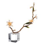 55RD4373 Декор настольный "Ветви с розовыми цветами" 26*8*24см