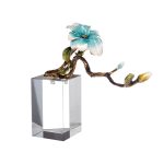 55RD4374 Декор настольный "Ветви с голубым цветком" 29*8*25см