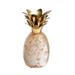 55RD4886L Статуэтка "Ананас" прозрачная с золотым декором d10*20см