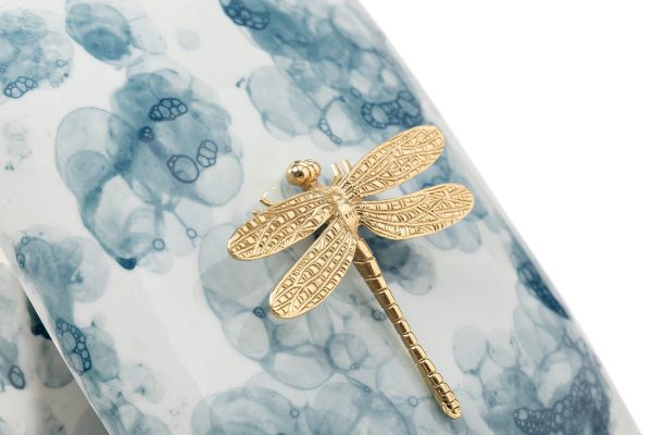 55RD6078L Шкатулка голубая со стрекозой 19*14*13см — изображение 3
