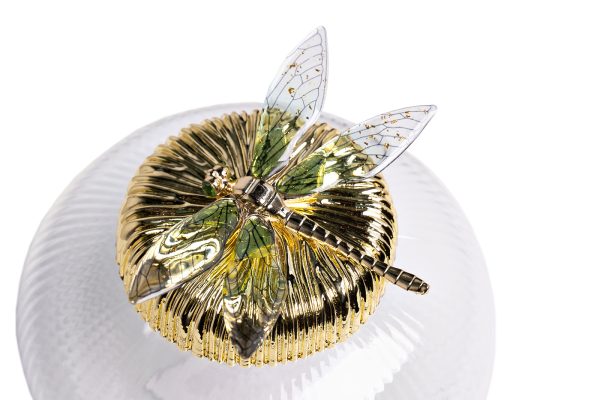 55RD6259S Ваза стеклянная с крышкой со стрекозой d15*14см — изображение 3