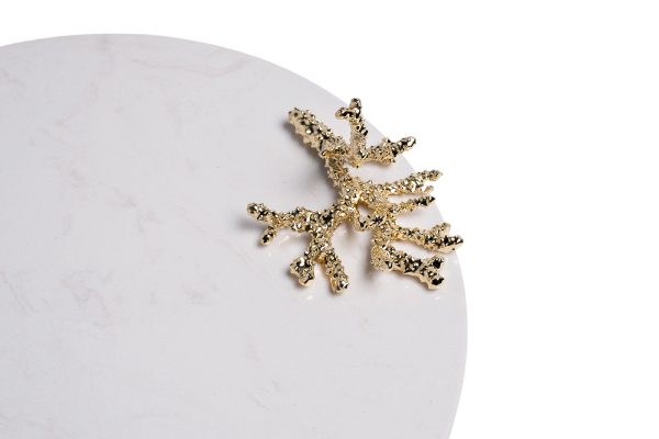 55RD6272  Поднос мраморный  с золотым декором  d34*8см — изображение 2