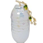 55RD6396S Ваза керамич. с крышкой перламутровая 16*12*30см