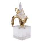 55RD6489L Декор настольный "Цветок на кристалле" 13*8*22см