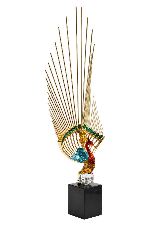 55RD6932 Статуэтка  "Жар-птица" с золотым хвостом" 20*9*66см — изображение 2