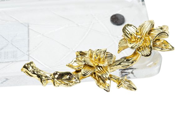 55RG5983S Поднос стеклянный с золотым цветком  29*14*5см — изображение 2