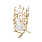 55RV3563S Ваза стеклянная с декором "Золотые ветви" d19*30см