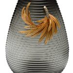 55RV6590L Ваза стеклянная серая с золотой веточкой 21*12*31см