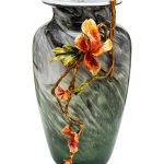 55RV6816L Ваза стеклянная зеленая с цветком 28*22*41см