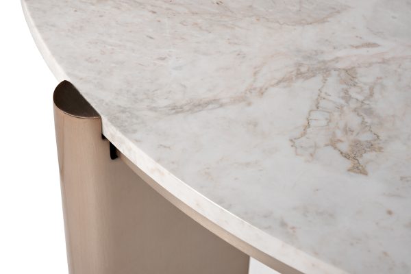 57EL-10082 Стол журнальный натур.белый мрамор Cass White d 105*37см — изображение 2