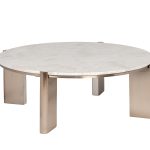 57EL-10082 Стол журнальный натур.белый мрамор Cass White d 105*37см