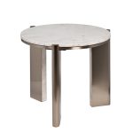 57EL-10083 Стол журнальный натур.белый мрамор Cass White d 57*50см