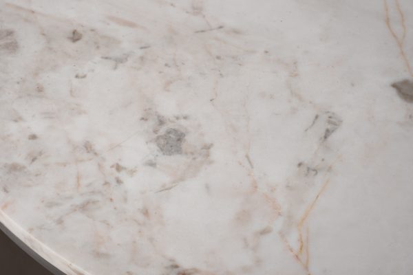 57EL-10083 Стол журнальный натур.белый мрамор Cass White d 57*50см — изображение 3