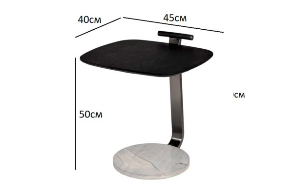 57EL-10393 Стол журнальный приставной 45*42*50см — изображение 3