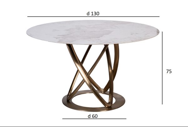 57EL-79000 Стол обеденный белый керамика d130*75см — изображение 4