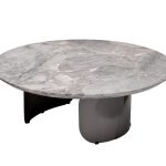 57EL-79701 Стол журнальный натур.серый мрамор d 95*35см