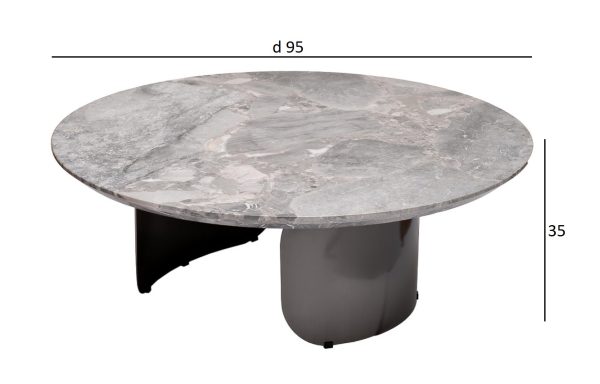 57EL-79701 Стол журнальный натур.серый мрамор d 95*35см — изображение 5