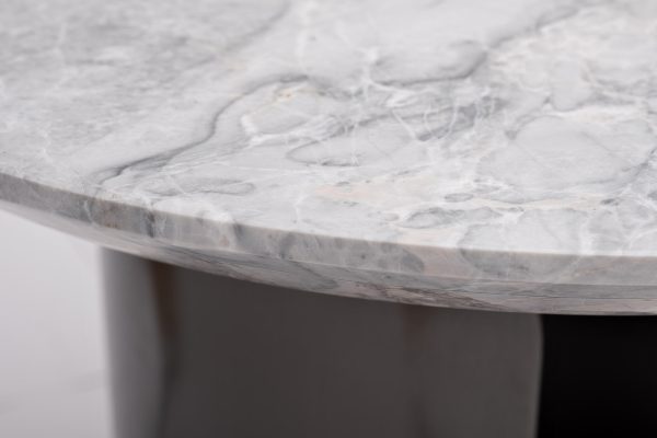 57EL-79702 Стол журнальный натур.серый мрамор d 60*50см — изображение 2