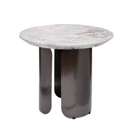 57EL-79702 Стол журнальный натур.серый мрамор d 60*50см