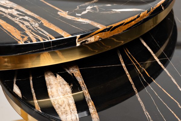 57EL-CT101А-BL Стол журнальный (набор из 2 шт) d100*41/d80*34см — изображение 2