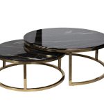 57EL-CT101А-BL Стол журнальный (набор из 2 шт) d100*41/d80*34см