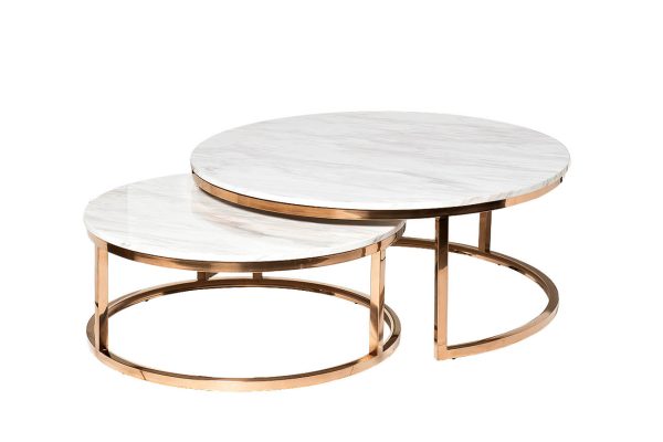 57EL-CT101А Стол журнальный(набор из 2 шт) d100*41/d80*34см