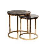 57EL-ET101B-BL Стол журнальный(набор из 2 шт) d60*63/d47*55см