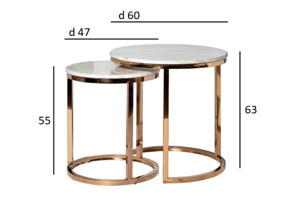 57EL-ET101B Стол журнальный(набор из 2 шт) d60*63/d47*55см — изображение 5