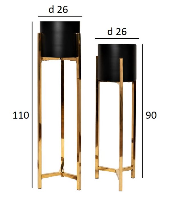 57EL-FP02 Подставка под цветы (набор из 2 шт) d26*90/d26*110см — изображение 2