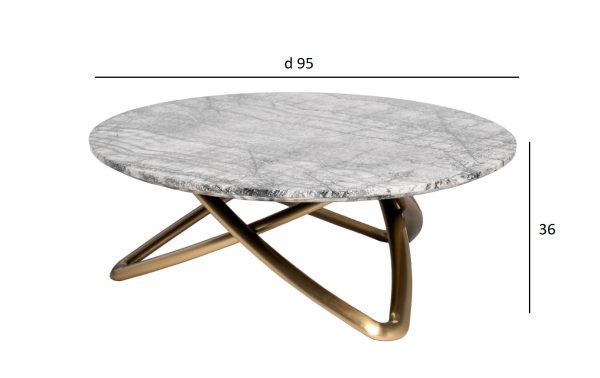 57EL-STOL/ZH-790A Стол журнальный натур. серый мрамор d95*36см — изображение 4