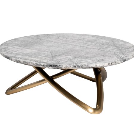 57EL-STOL/ZH-790A Стол журнальный натур. серый мрамор d95*36см