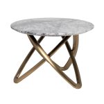 57EL-STOL/ZH-790B Стол журнальный натур. белый мрамор d70*50см