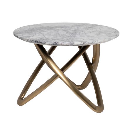 57EL-STOL/ZH-790B Стол журнальный натур. белый мрамор d70*50см