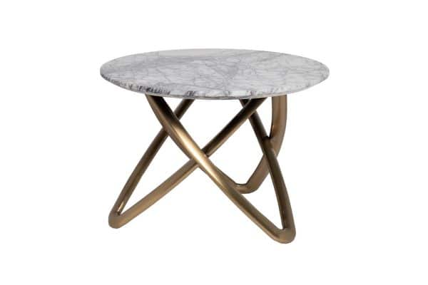 57EL-STOL/ZH-790B Стол журнальный натур. белый мрамор d70*50см