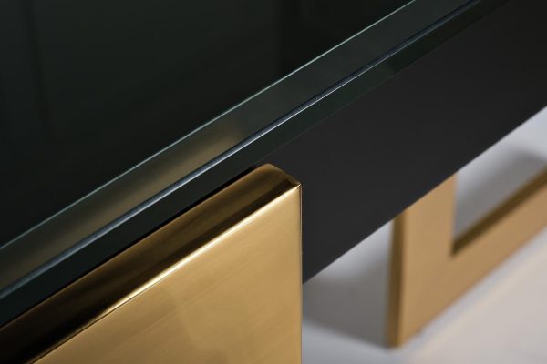 58DB-CST18166 Консоль Marbella черн/золото 130*37*76,5см — изображение 4