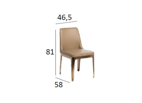 58DB-DC14802 Стул бежевый 46,5*58*81см — изображение 5