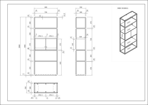 58DB-SH16061A Стеллаж Space тип А 80*35*200см — изображение 5