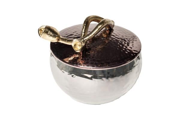 69-1019064 Емкость с крышкой "Бутоны" металл/стекло13*12*12