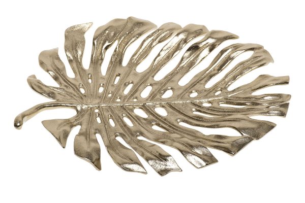 69-1119394 Блюдо декор. "Лист монстеры" золото 40*30*4