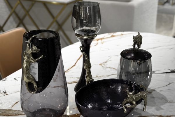 69-120159 Блюдо "Ягуар" металл черн./зол. 32,5*25*14,5см — изображение 4