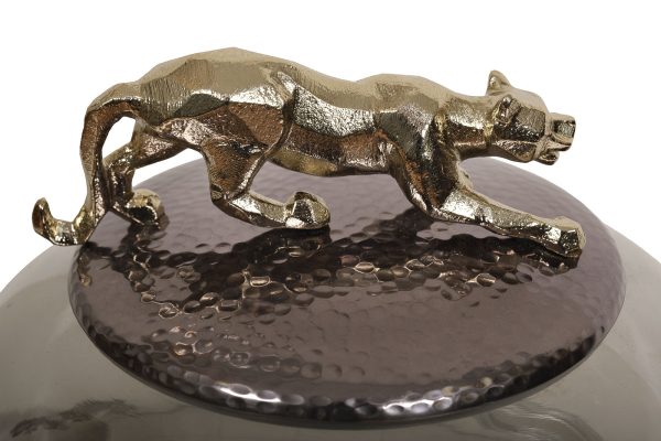 69-120164 Ваза декор.с крышкой "Ягуар" металл/стекло21*21*18см — изображение 3