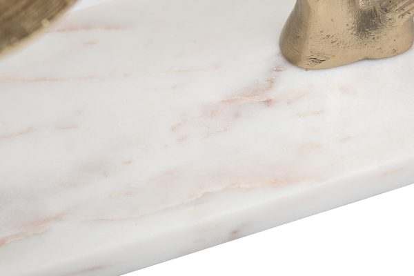 69-20073 Декор настольный "Flora" зол.мет./мрам.бел 34*19.5*51см — изображение 2