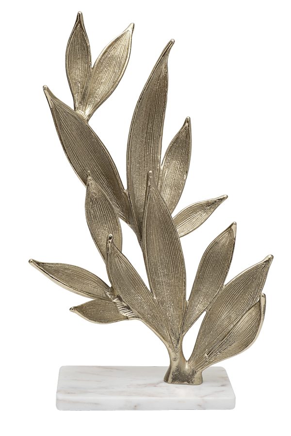 69-20073 Декор настольный "Flora" зол.мет./мрам.бел 34*19.5*51см