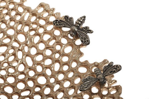 69-219013 Блюдо декор. металлич."Соты" цвет зол. 38*38*8см — изображение 2