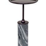 69-22465 Стол журнальный мрамор/метал. цвет черный d35*h65см