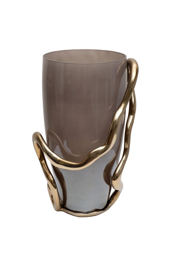 69-22680 Ваза декор.стеклянная "Flow" 24*19