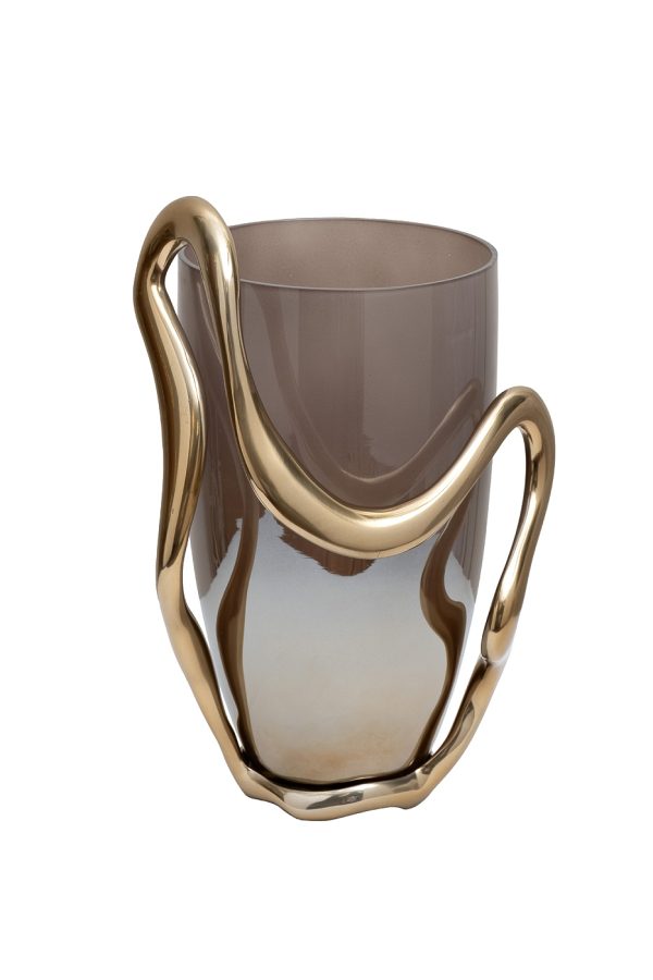 69-22681 Ваза декор.стеклянная "Flow" 18*17