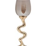 69-22685 Подсвечник "Flow" стекло/метал.золото 12