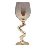 69-22686 Подсвечник "Flow" стекло/метал.золото 12