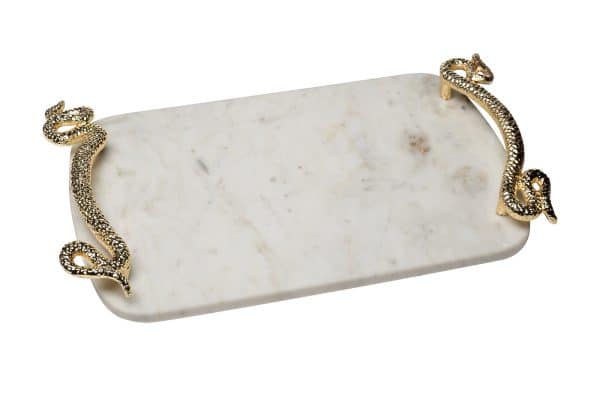 69-321005 Поднос декоративный мраморный "Serpente" 43*26*6